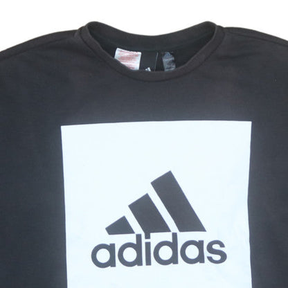 Adidas Boys Black Crew Neck Pullover Sweatshirt Size 15-16 Years