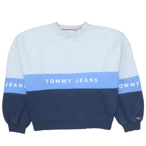 Womens UK Size S Tommy Jeans Blue Pullover Sweatshirt
