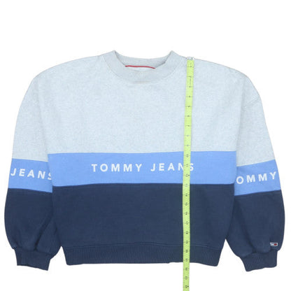 Womens UK Size S Tommy Jeans Blue Pullover Sweatshirt
