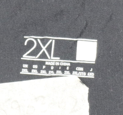 Adidas Men's Black 2XL Graphic Sports T-Shirt 70% Cotton Blend
