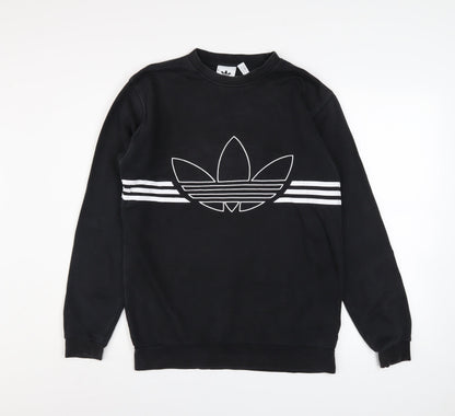 Mens UK Size M adidas Black Pullover Sweatshirt