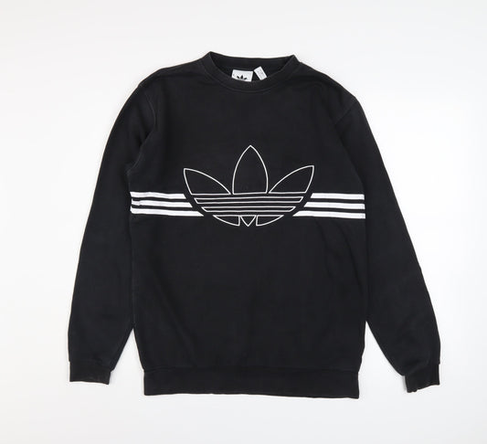 Mens UK Size M adidas Black Pullover Sweatshirt