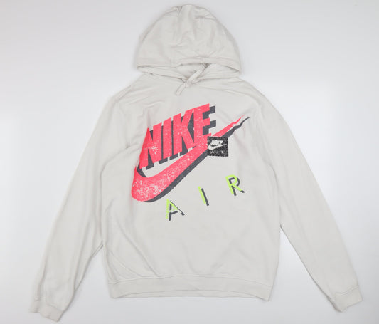 Mens UK Size L Nike White Pullover Hoodie