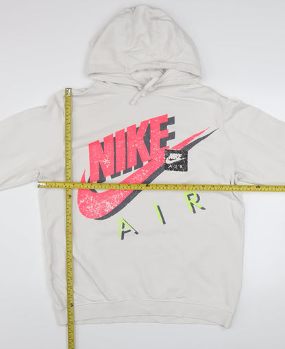 Mens UK Size L Nike White Pullover Hoodie