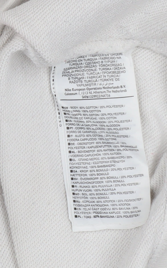 Mens UK Size L Nike White Pullover Hoodie
