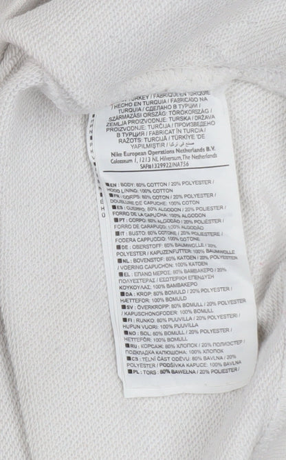 Mens UK Size L Nike White Pullover Hoodie