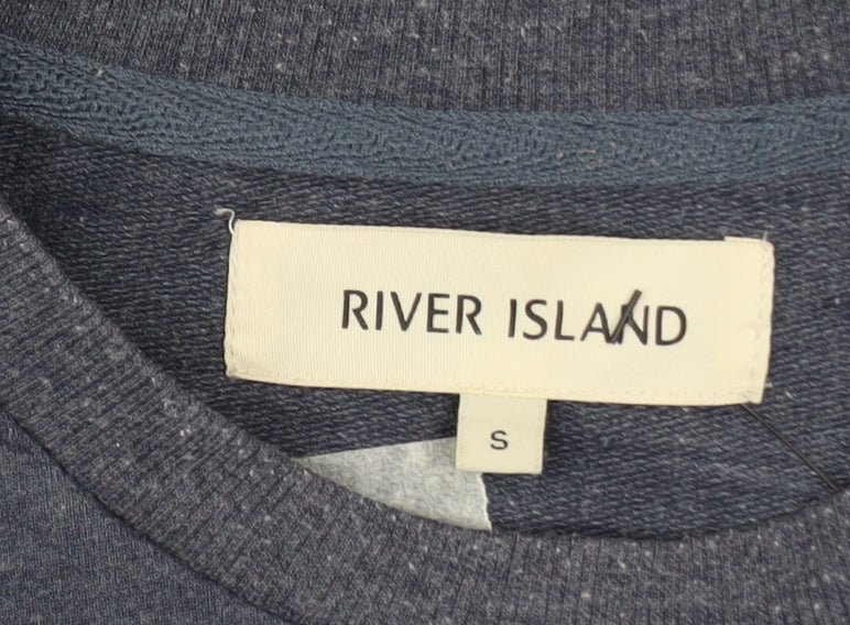 Mens UK Size S River Island Blue Pullover Sweatshirt