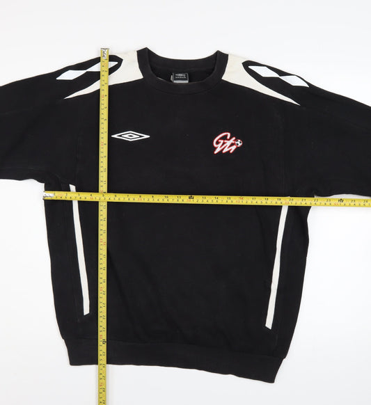 Mens UK Size M Umbro Black Pullover Sweatshirt