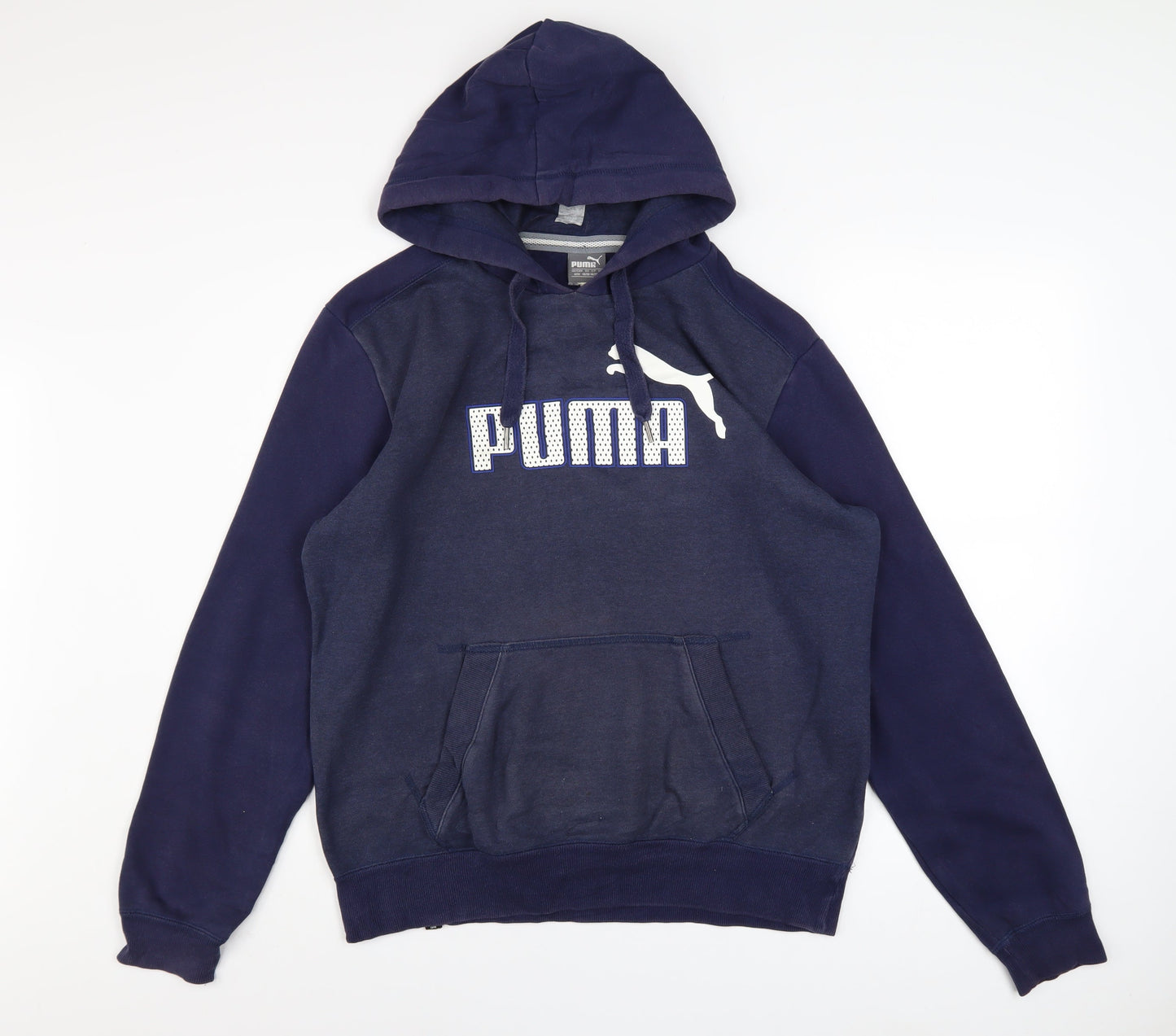 Mens UK Size M PUMA Blue Pullover Hoodie