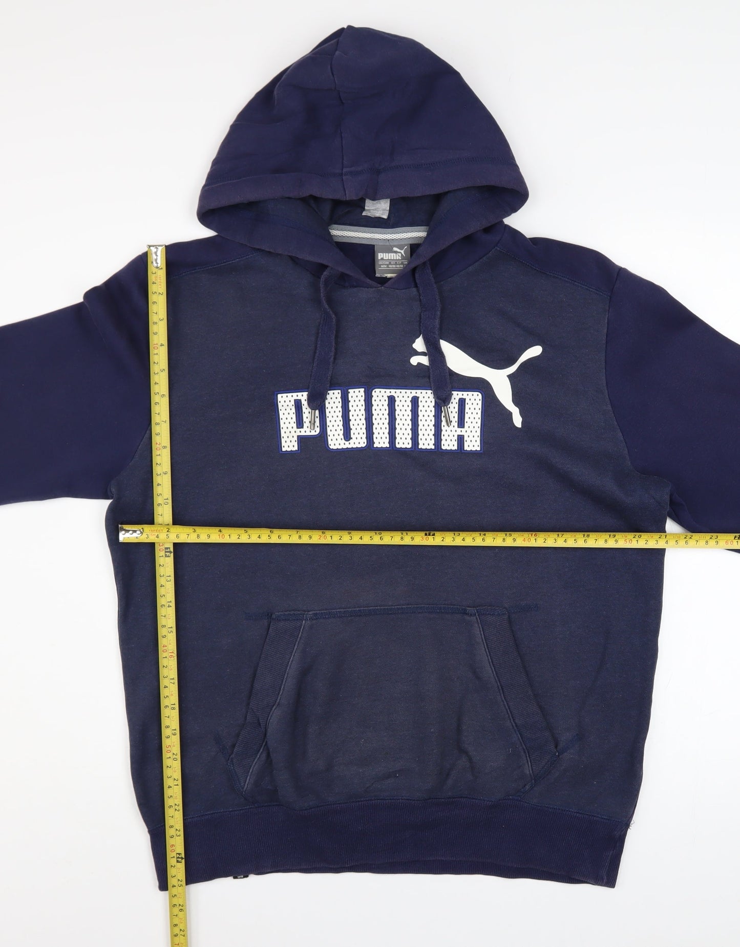 Mens UK Size M PUMA Blue Pullover Hoodie