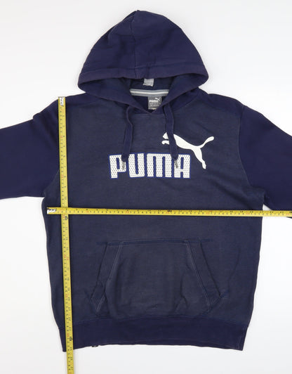 Mens UK Size M PUMA Blue Pullover Hoodie