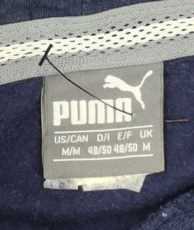 Mens UK Size M PUMA Blue Pullover Hoodie