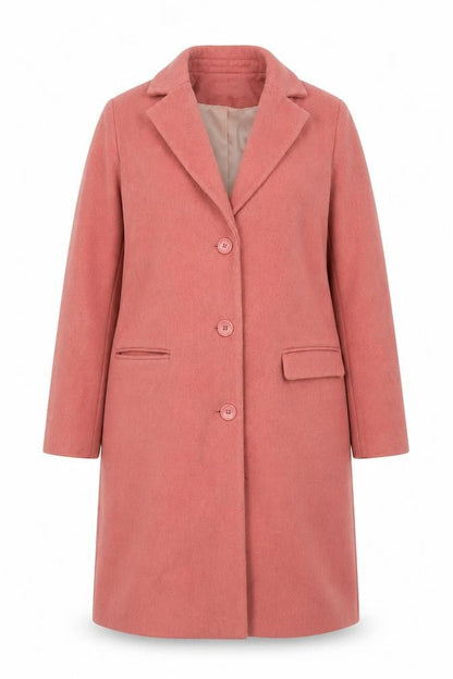 Crew Clothing Pink Wool Blend Long Overcoat Size 10