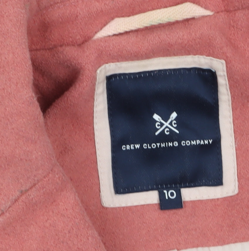 Womens UK Size 10 Crew Clothing Company Pink Overcoat