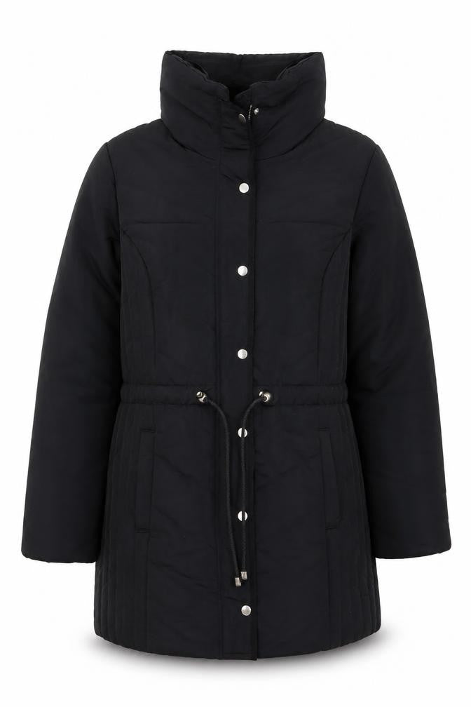 Anne Weyburn Women's Black Size 16 Mid-Length Puffer Coat