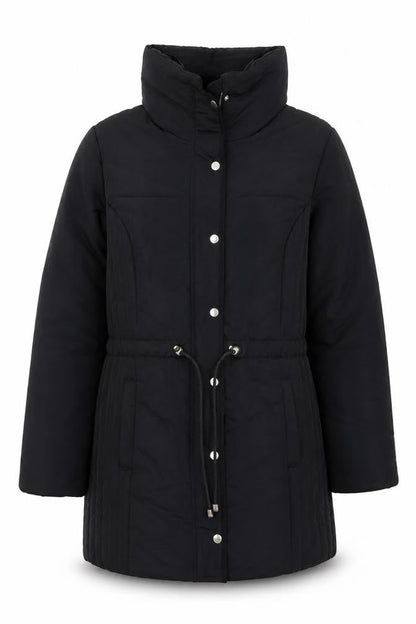 Anne Weyburn Women's Black Size 16 Mid-Length Puffer Coat