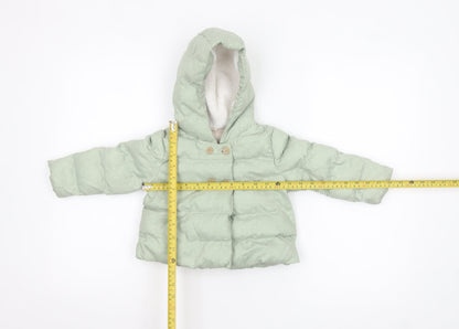 Next Unisex Baby Green Puffer Jacket Hooded Quilted Coat 18-24 Months