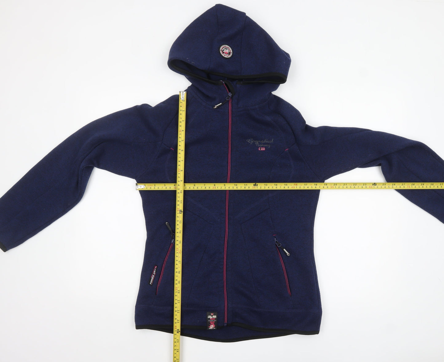 Womens UK Size 12 Geographical Norway Blue Full Zip Hoodie