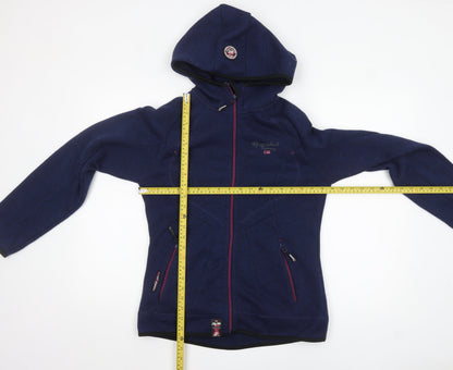 Womens UK Size 12 Geographical Norway Blue Full Zip Hoodie