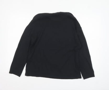 Next Girls Black Festive Era Long Sleeve Cotton T-Shirt - Size 13 Years