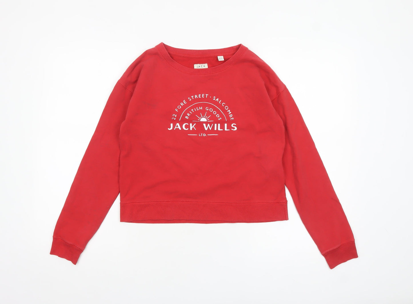 Womens UK Size 8 Jack Wills Red Cropped T-Shirt