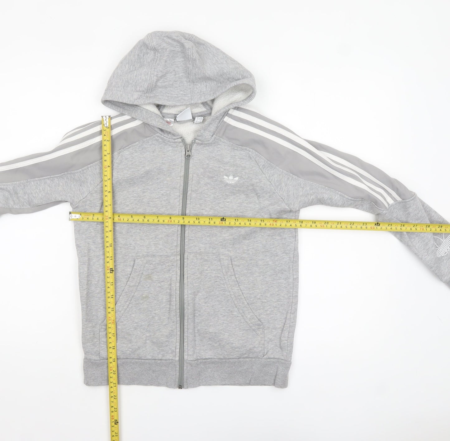 Boys UK Size 11-12 Years adidas Grey Full Zip Hoodie