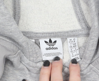 Boys UK Size 11-12 Years adidas Grey Full Zip Hoodie