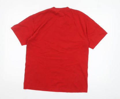 Nike Men's Red Loose Fit Graphic T-Shirt M Crew Neck Cotton