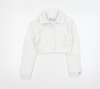 Womens UK Size XS Bershka White Basic Jacket