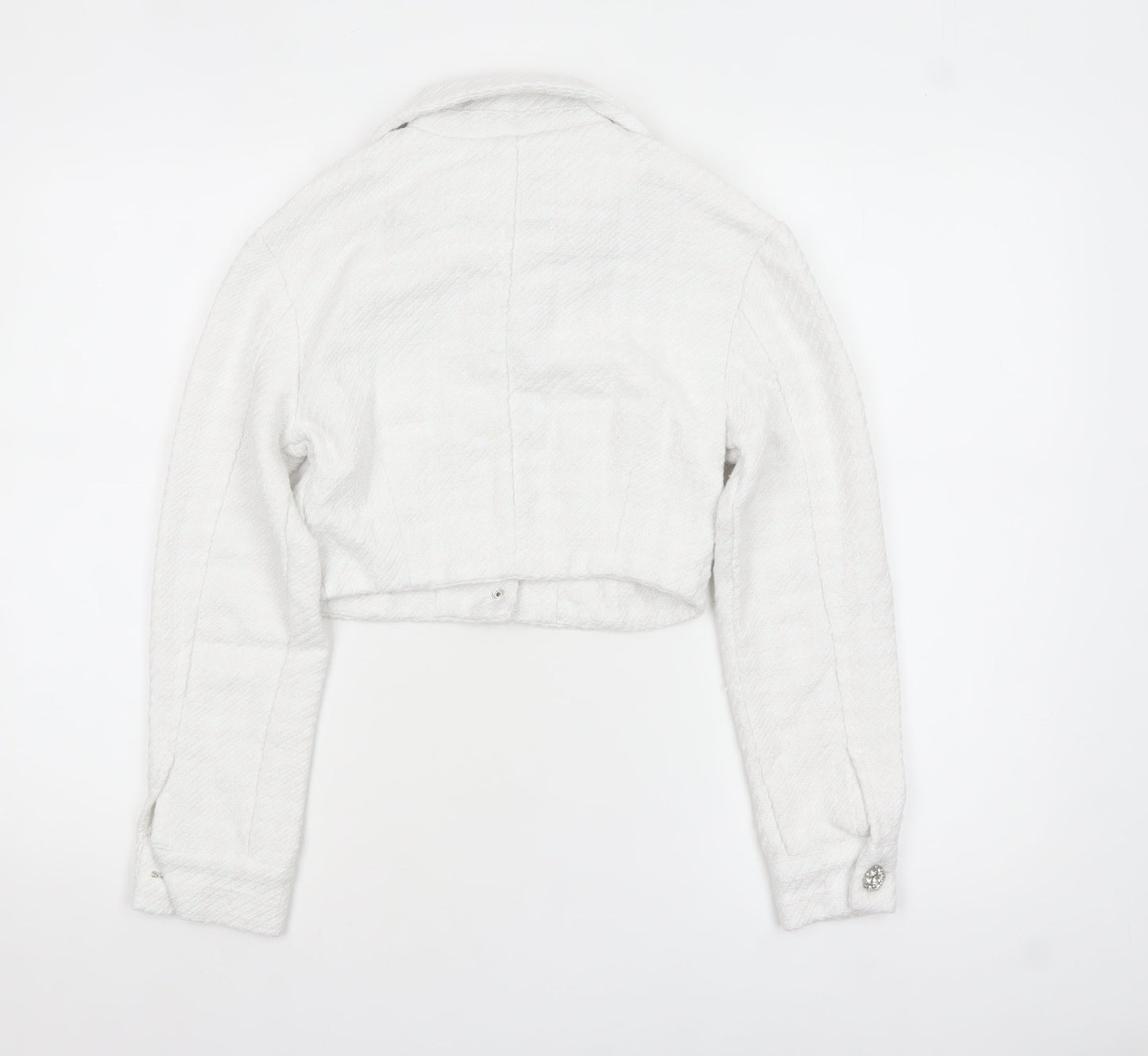 Womens UK Size XS Bershka White Basic Jacket