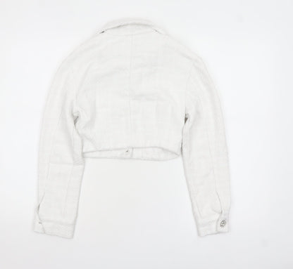 Womens UK Size XS Bershka White Basic Jacket