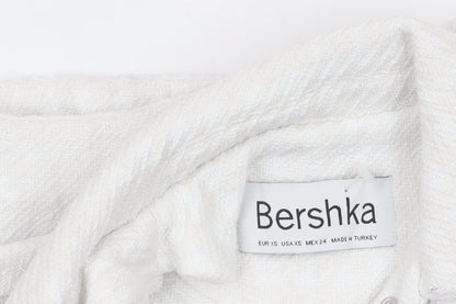 Womens UK Size XS Bershka White Basic Jacket