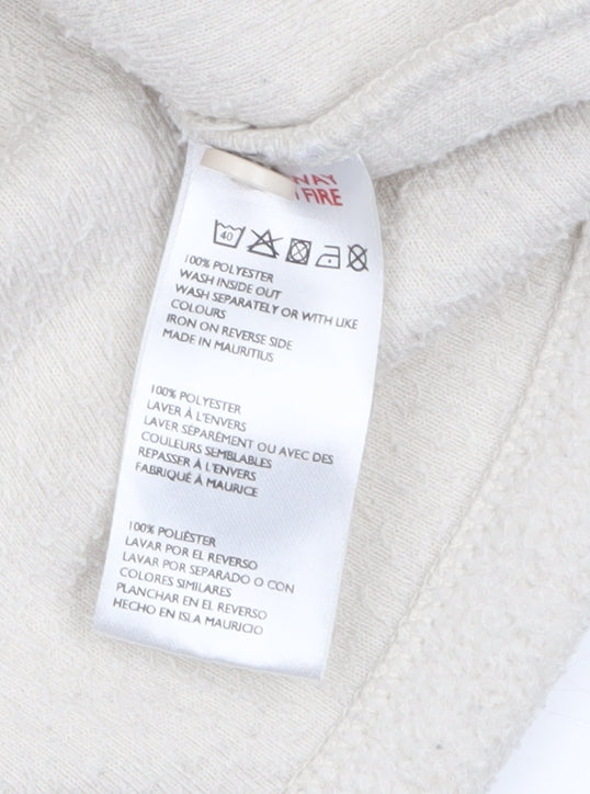 Outfitters Women's Ivory Cropped Fleece Button Jacket Size L