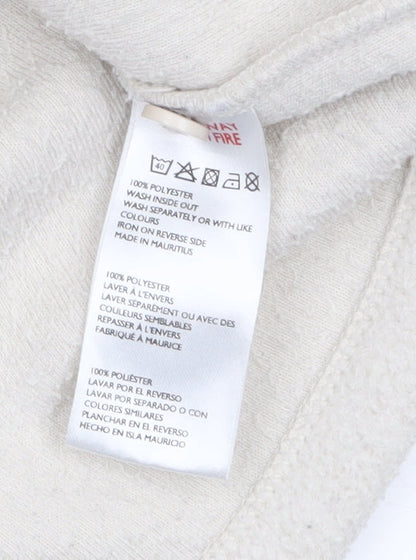 Outfitters Women's Ivory Cropped Fleece Button Jacket Size L