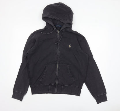 Mens UK Size M Ralph Lauren Black Full Zip Hoodie