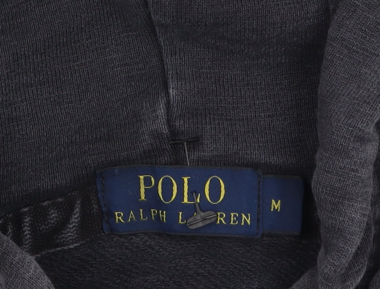 Mens UK Size M Ralph Lauren Black Full Zip Hoodie