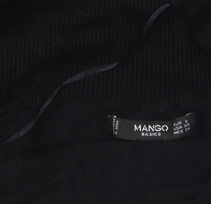 Mango Women's Black Knit Open Cardigan Size 8