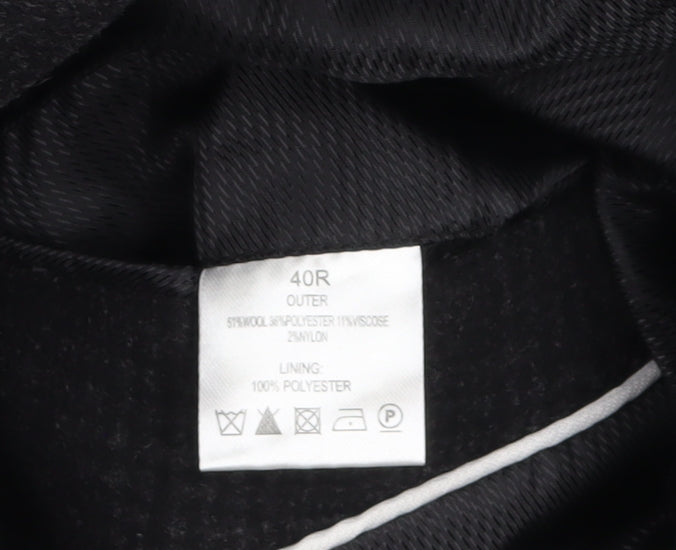Mens UK Size 40R Blaze Black Overcoat