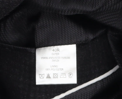 Mens UK Size 40R Blaze Black Overcoat