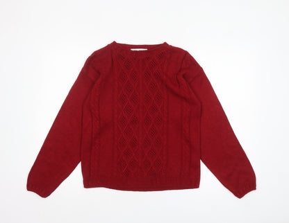 Womens UK Size 10-12 Berkertex Red Pullover Jumper