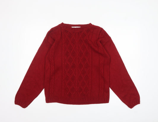 Womens UK Size 10-12 Berkertex Red Pullover Jumper