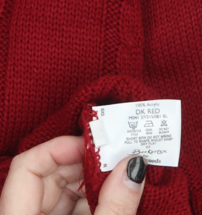 Womens UK Size 10-12 Berkertex Red Pullover Jumper