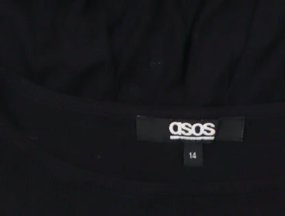 ASOS Women Black Size 14 Pullover Knit Jumper