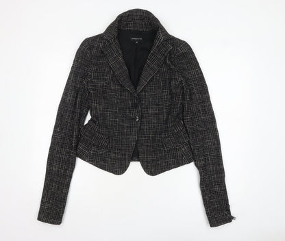 Patrizia Pepe Women’s Black Check Tweed Wool Blazer Size 16