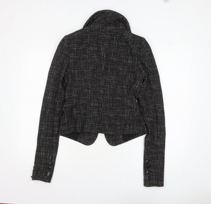Patrizia Pepe Women’s Black Check Tweed Wool Blazer Size 16