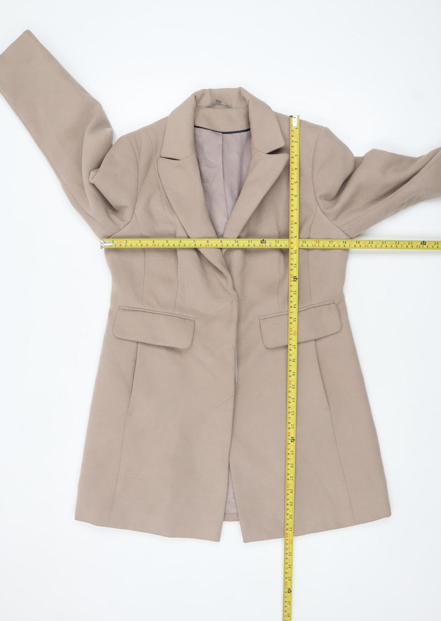 Marks and Spencer Women Beige Petite Size 12 Mid-Length Coat