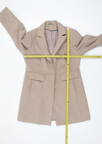 Marks and Spencer Women Beige Petite Size 12 Mid-Length Coat