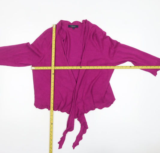 Debenhams Women’s Purple Wool Blend Wrap Cardigan Size 16