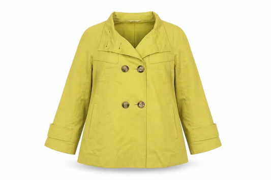 Marks and Spencer Women's Green Cotton Short Pea Coat UK 12