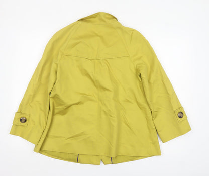 Marks and Spencer Women's Green Cotton Short Pea Coat UK 12